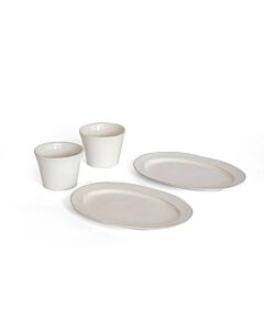 HUSTINGS | PLATE 2PCS SET 04 | PLATE L & CUP WH