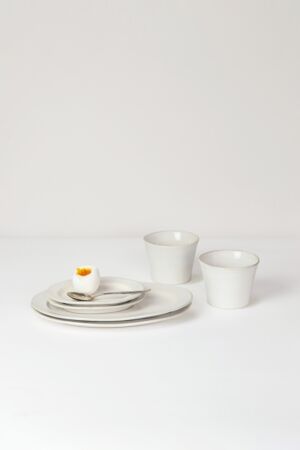 HUSTINGS | PLATE 2PCS SET 05 | PLATE S+L & CUP WH