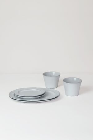 HUSTINGS | PLATE 2PCS SET 05 | PLATE S+L & CUP GY
