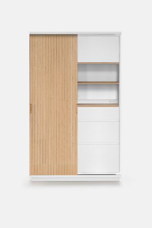 KNOT | CUP BOARD | WH | OAK LINE DOOR