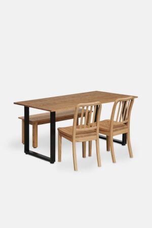 DINING SET / VENT RECT TOP P/P+ BASIC CHAIR+UNIT BENCH