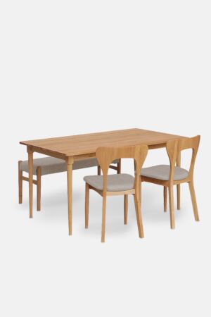 DINING SET / RECTANGLE 30R TOP 20 ALDER + CLOVER CHAIR + BENCH
