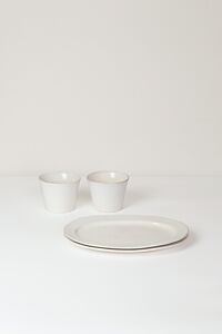 HUSTINGS | PLATE 2PCS SET 04 | PLATE L & CUP WH