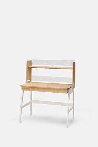 ALVA DRAWER DESK 940 + RACK SET WH